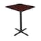 Cain Cain Cafe Tables, 30 W, 30 L, 42 H, Wood, Metal Top, Mahogany TCB3030MH - alternate 1